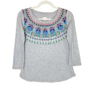Anthropologie Postmark Top Womens Size XS‎ Bohemian 3/4 Sleeves T-shirt